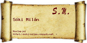 Sóki Milán névjegykártya