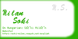 milan soki business card